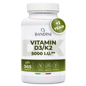 Vitamin D3 K2 5000 IU 365 tablets BANDINI main